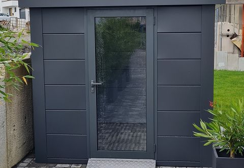 Gartenhäuser aus Metall mit Pultdach